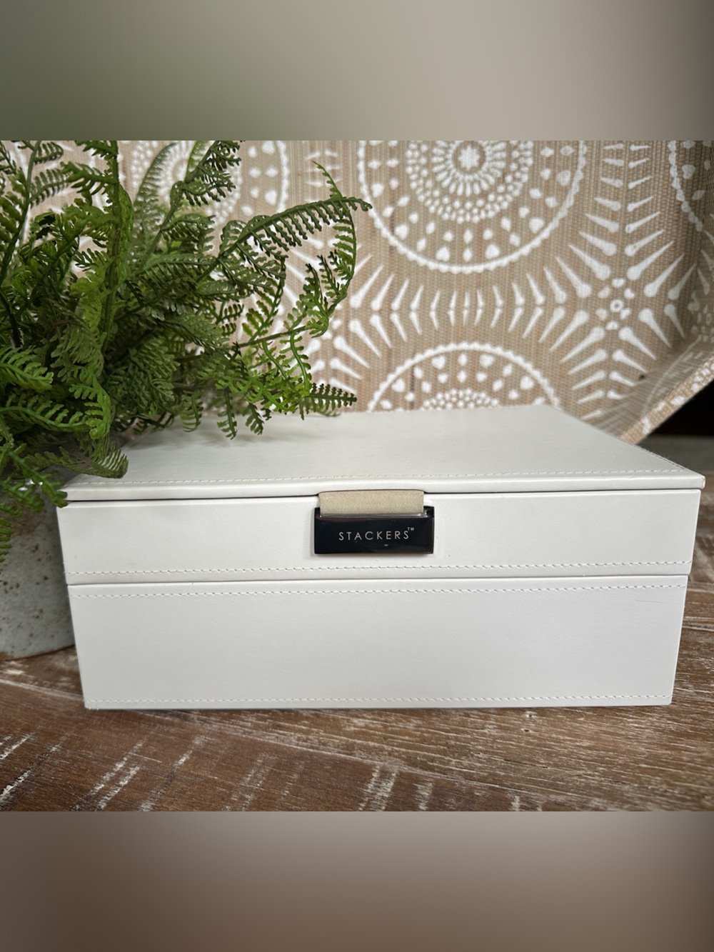 White Jewelry Organizer Box STACKERS - Faux Leather Storage